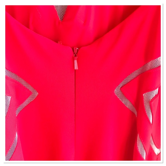 Aidan Mattox Gown Long Dress Cut Out Front Side Details Solid Red Size 4 - Picture 9 of 13